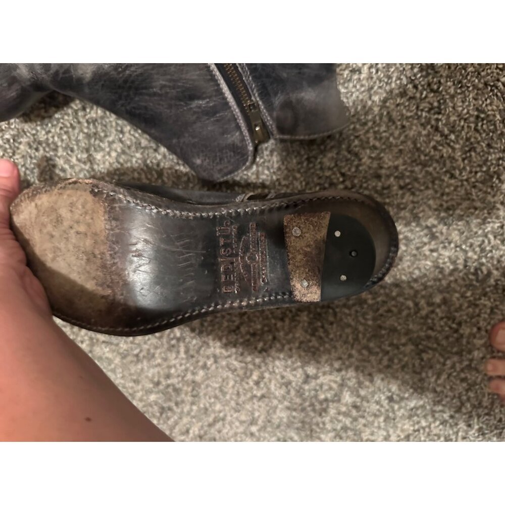 Bedstu Weathered Grey Round Toe Boho Leather Yell Ankle Booties - Picture 2 of 9